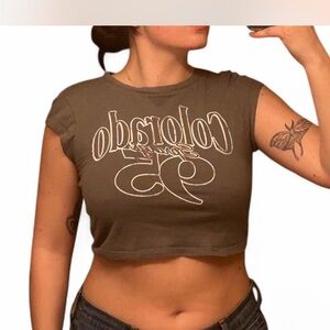 Colorado Women's Crop Top - Grey